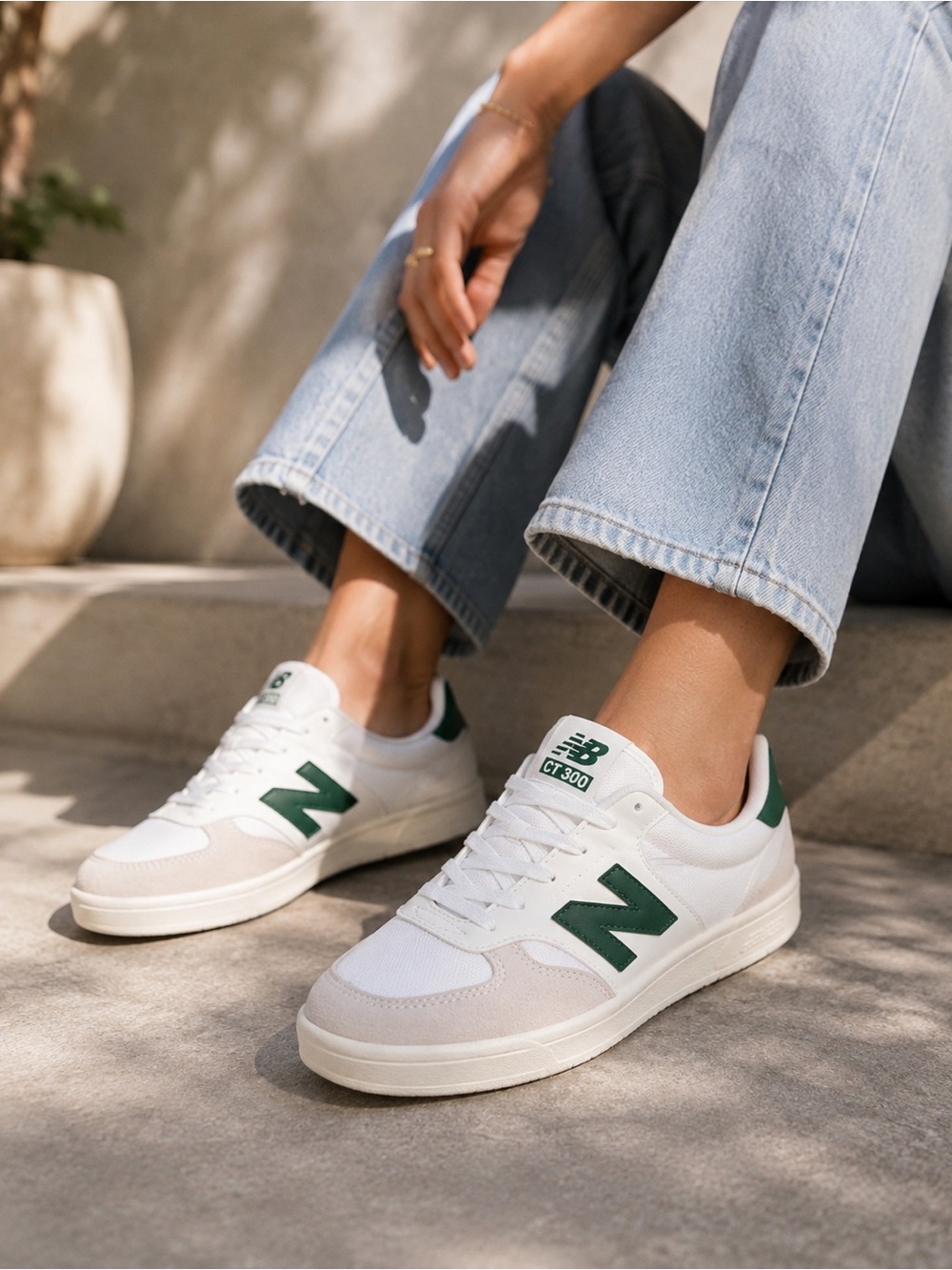 New Balance CT300 Court Sneakers Women’s 6 White Green Retro Suede